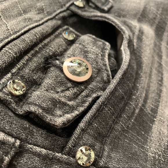 True religion Swarovski Crystal flap pocket distressed denim jeans - Picture 8 of 17